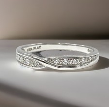 Platinum Diamond Shaped Ring Wedding Eternity 50% set Size M Weighs 2.75grams