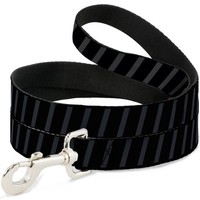 "Dog Leash Diagonal Stripes Black/Gray Narrow 0.5\" (Us Import)"
