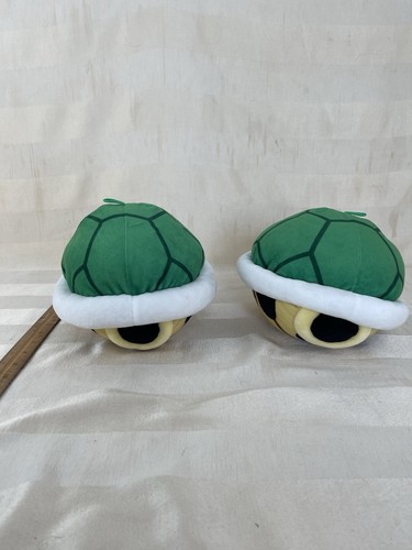 2 SUPER MARIO BROS MARIO KART GREEN SHELL PLUSH SOFT TOYS - Picture 2 of 4