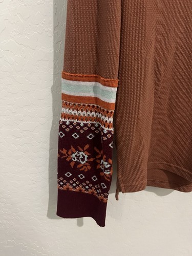 Free People Mikah Layering Cuff Thermal Top In Autumn Combo Size M - Picture 3 of 6