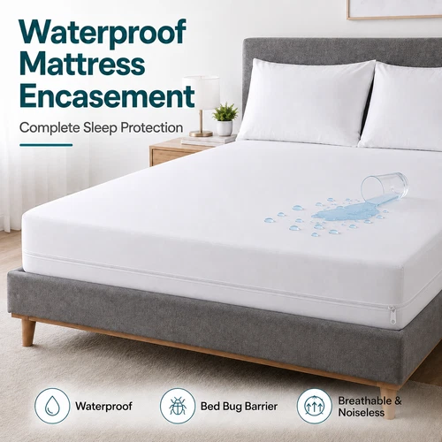 Zipped Encasement Waterproof Mattress Dust Mite & Bed Bug Protection | All Sizes