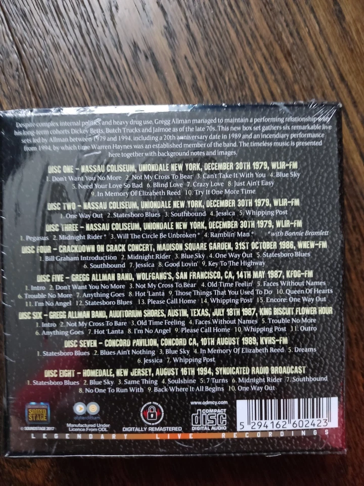 ALLMAN BROTHERS - Broadcast Collection 1979 - 1994. 8CD Box Set + Sealed *NEW* - Image 2 of 2
