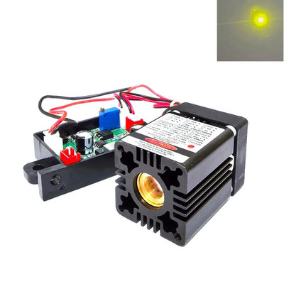 1pc 571nm 50mW Lemon Yellow Dot Focusable Laser Diode Module Driver 12V w/ TTL
