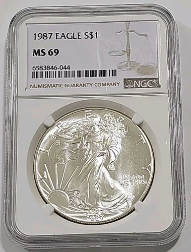 1987 American Eagle NGC MS-69 .999 Silver 1 Oz Coin