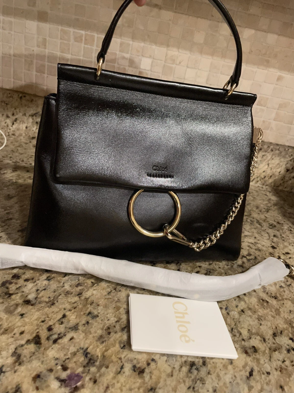 Chloe — Chloe Faye Shoulder Bag Leather Medium Black Retail $1770