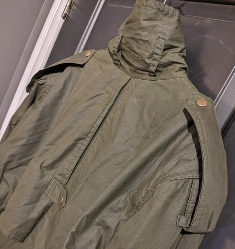 Vintage Willis & Geiger Mens Green Waxed Riders Trench Coat w/ Flannel Lining XL - Picture 11 of 24