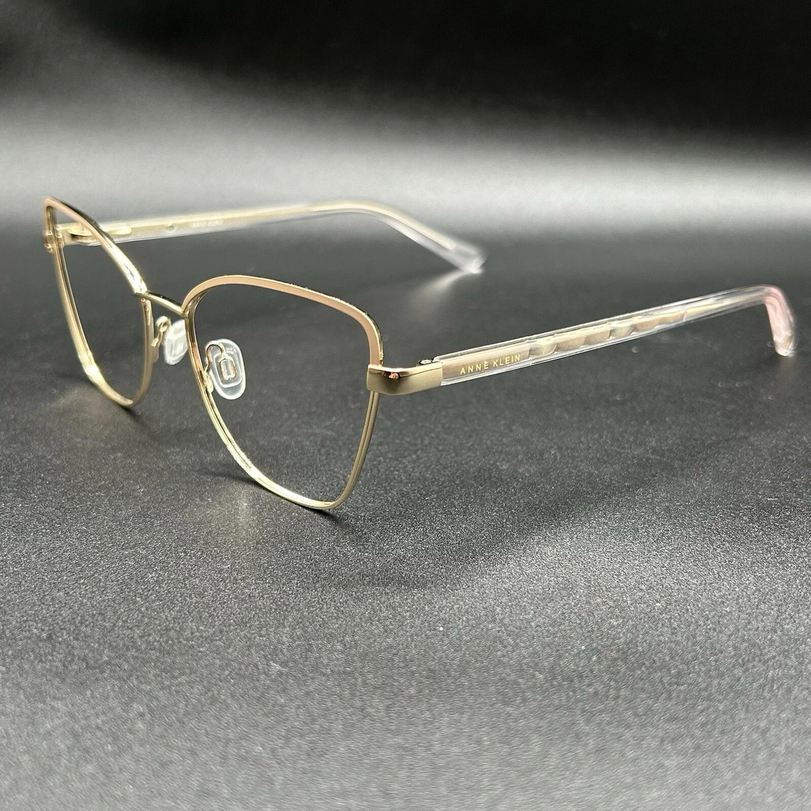 Anne Klein AK5112 Eyeglasses Frame Tan Gold Flex 53 16 145 Used Cat Eye