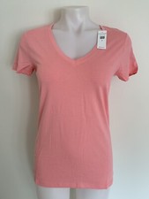 GAP Favorite V Neck Tee Short Sleeve T Shirt Women s Top S Small Sz Coral F. NWT