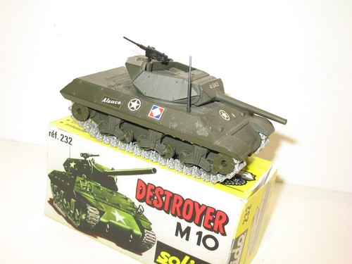 SOLIDO Char destroyer M10 alsace, chassis tout métal non percé, militaire 1972' - Picture 2 of 5
