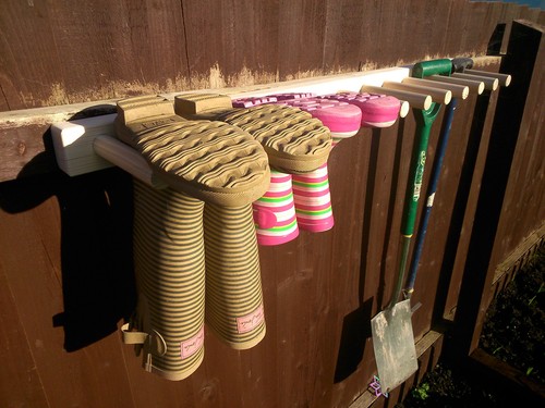 Welly rack / boot holder wall mounted 