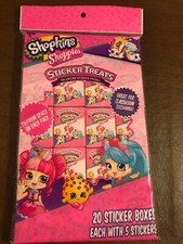 Shopkins Shoppies Party Favors 20 Boxes Of Stickers-5 Stickers In Each Valentine
