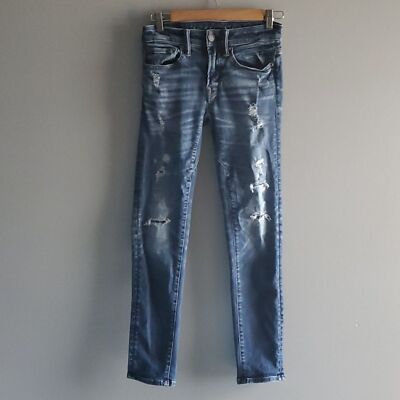 American Eagle Jeans Mens Size 28 Blue Skinny Jeans Airflex 360 Aeo