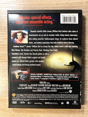Altered States DVD 1980 Movie William Hurt Ken Russell Sci-Fi