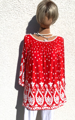 JEAN MARC PHILIPPE Edel Stretch Hängerchen Cut out Polka Dots Haptik Rot weiss 2