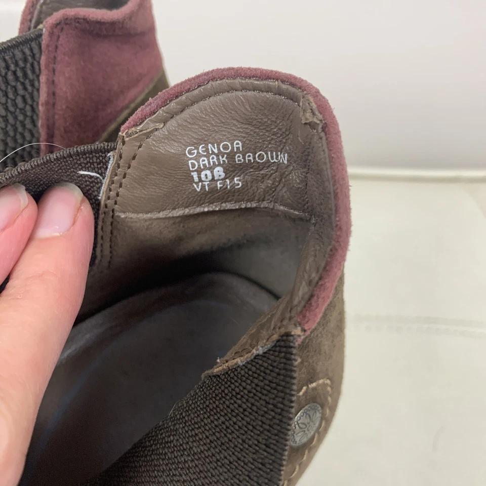 Earthies Genoa Mujer Botines Botines Marrón/Púrpura Gamuza Talla 10 B Usados en Excelente Condición Foto 4 de 4