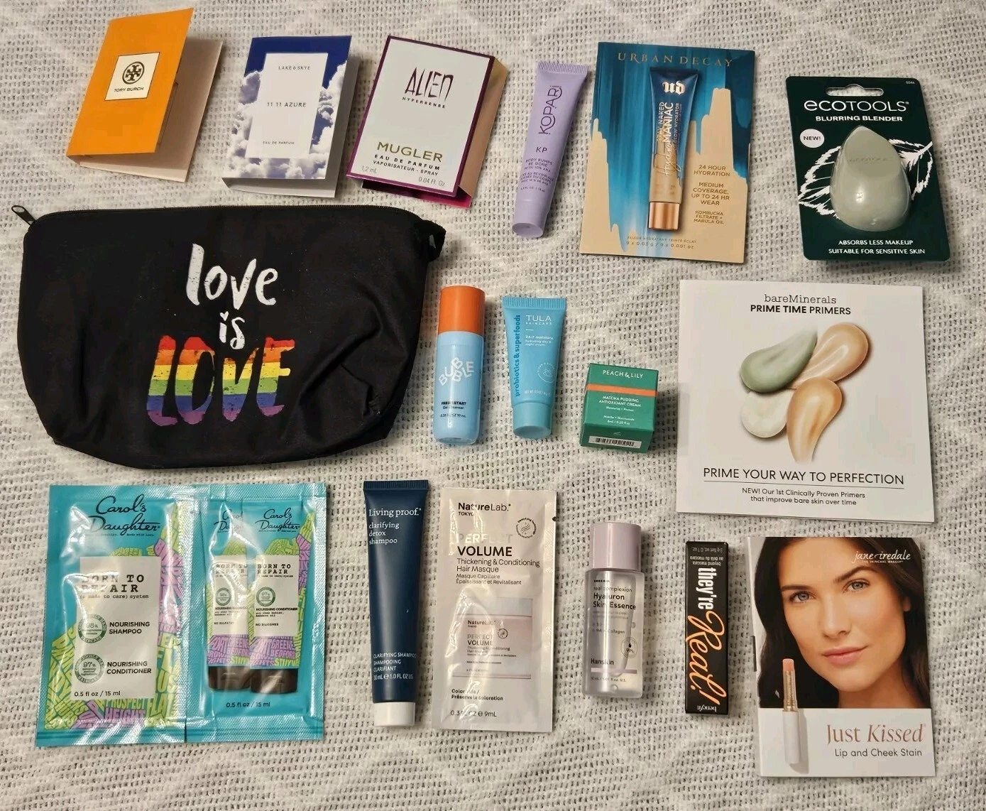 18-pc Body, Hair, Skin Care & Makeup Travel Kit, Gift Set Incl. Love Is Love Bag