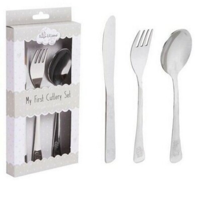 First Cutlery Set My First Cutlery Set Kids 3pcs Spoon Knife Fork Stainless Steel Toddler ...