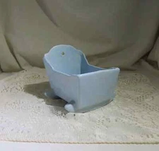 Vtg Music Box Wall Pocket Cradle Cradle Music Box Cradle Planter Rock-A-Bye-Baby