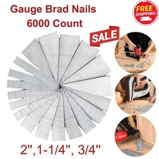 18 Gauge Brad Nails 2''1-1/4''3/4''6000 Count Universal Brad Nails for Pneumatic