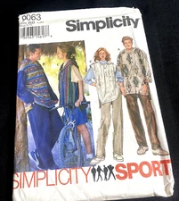1994 Simplicity Sport Unisex Pants, Shorts & Hooded Top #9063  L/XL New Uncut