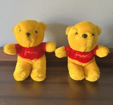 TWO Winnie the Pooh Plush Toys Stuffed Animals Vintage Sears Disney Bears 1980s
