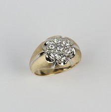 Stunning 14k Yellow Gold, 0.96 Carat Diamond Men's Ring Size 10.5