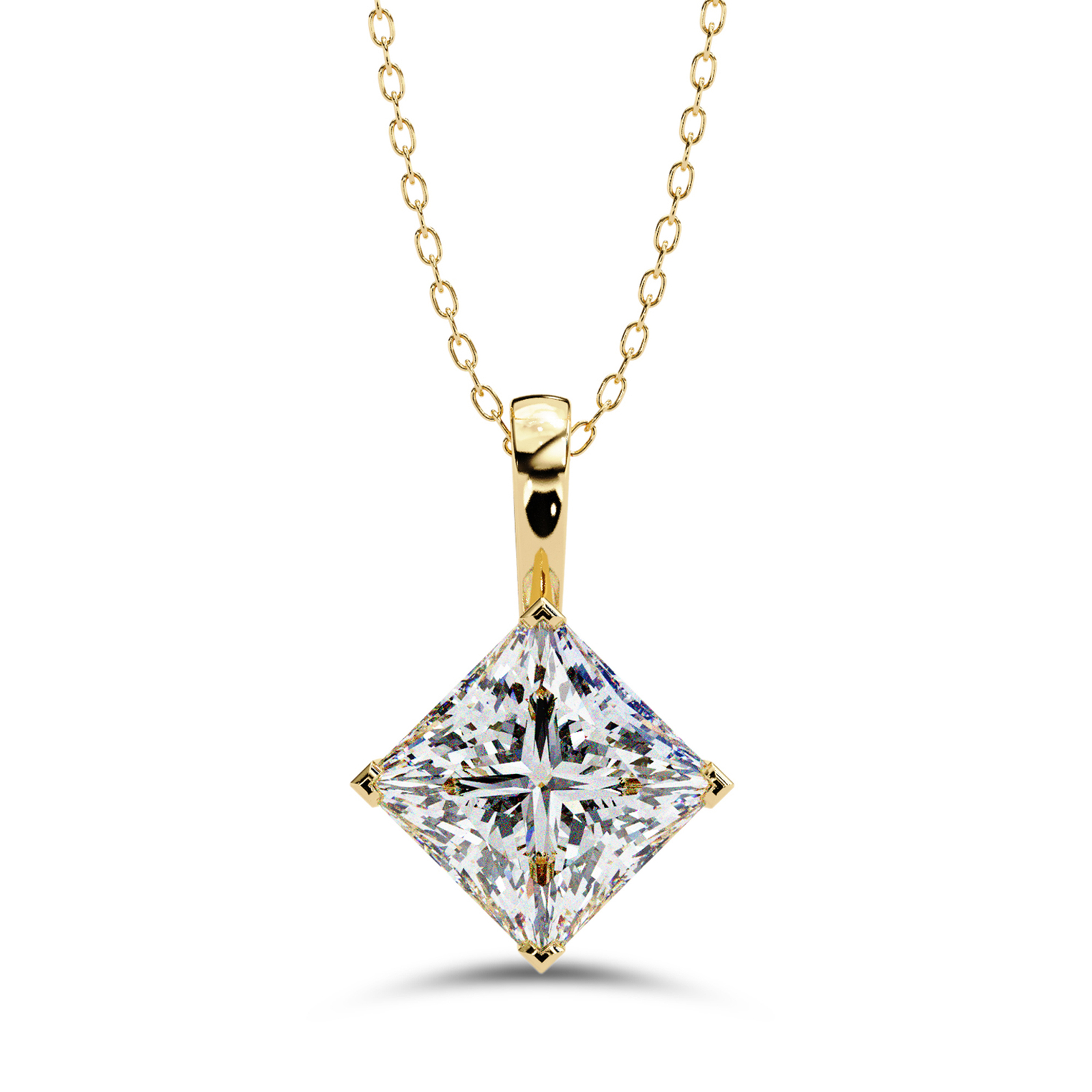 Solitaire Lab Diamond 2.85 Ct Lab Grown Diamond Solitaire Pendant Necklace 14K Or 18K Gold | eBay