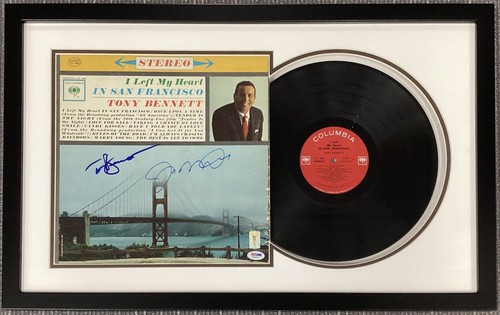 Joe Montana Signed Record Album SF 49ers Tony Bennett Autograph PSA/DNA Framed - 第 1/12 張圖片
