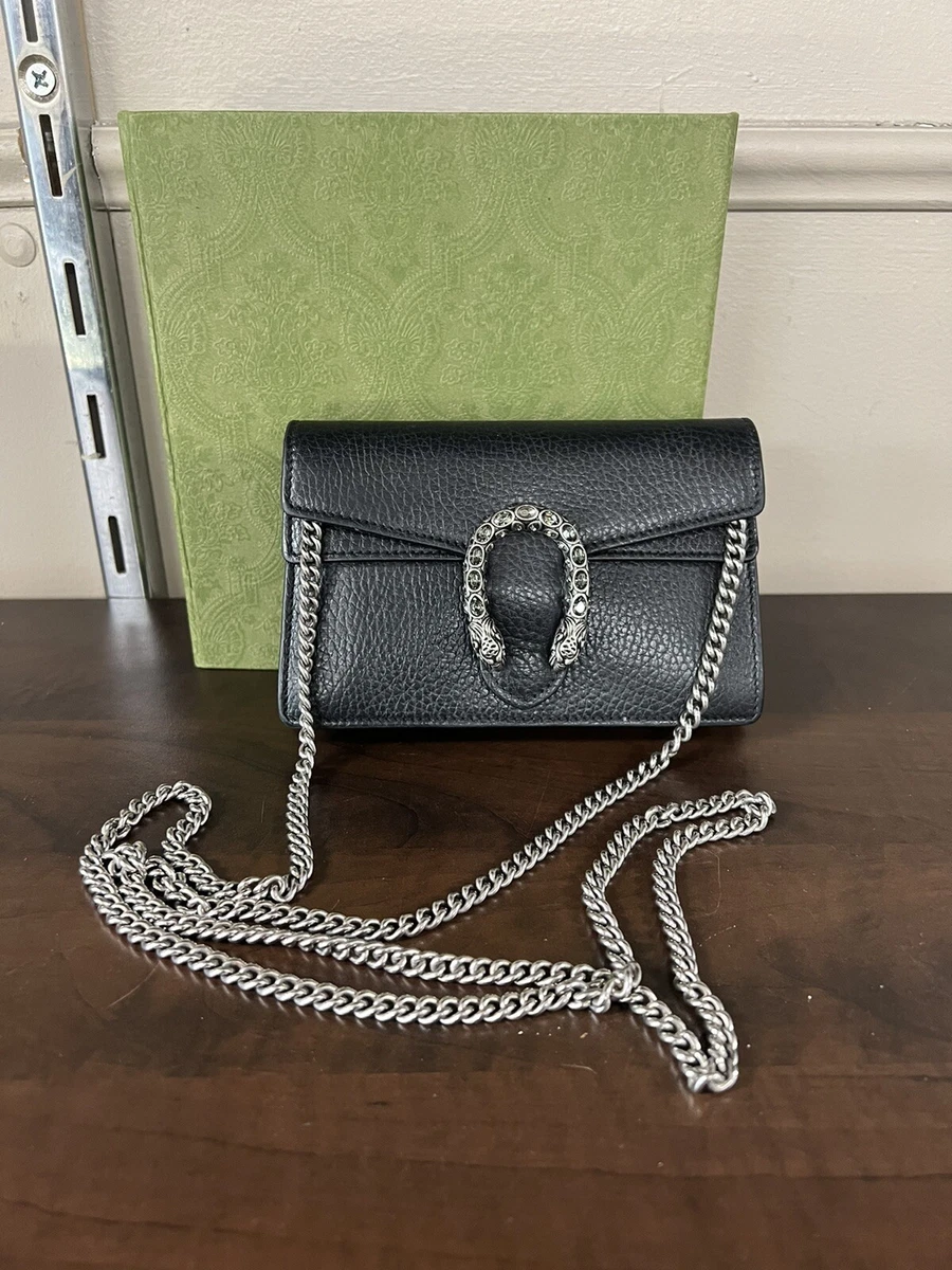 Gucci, Bags, New Gucci Dionysus Chain Wallet Mini Woc Leather Green Bag