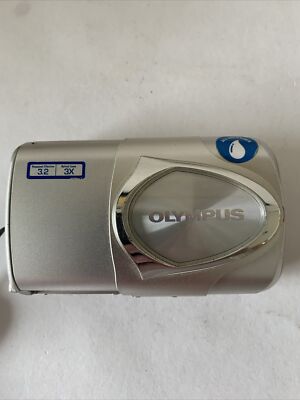Olympus Stylus 300 3.2 MP Digital Camera Silver w/ Battery AS IS