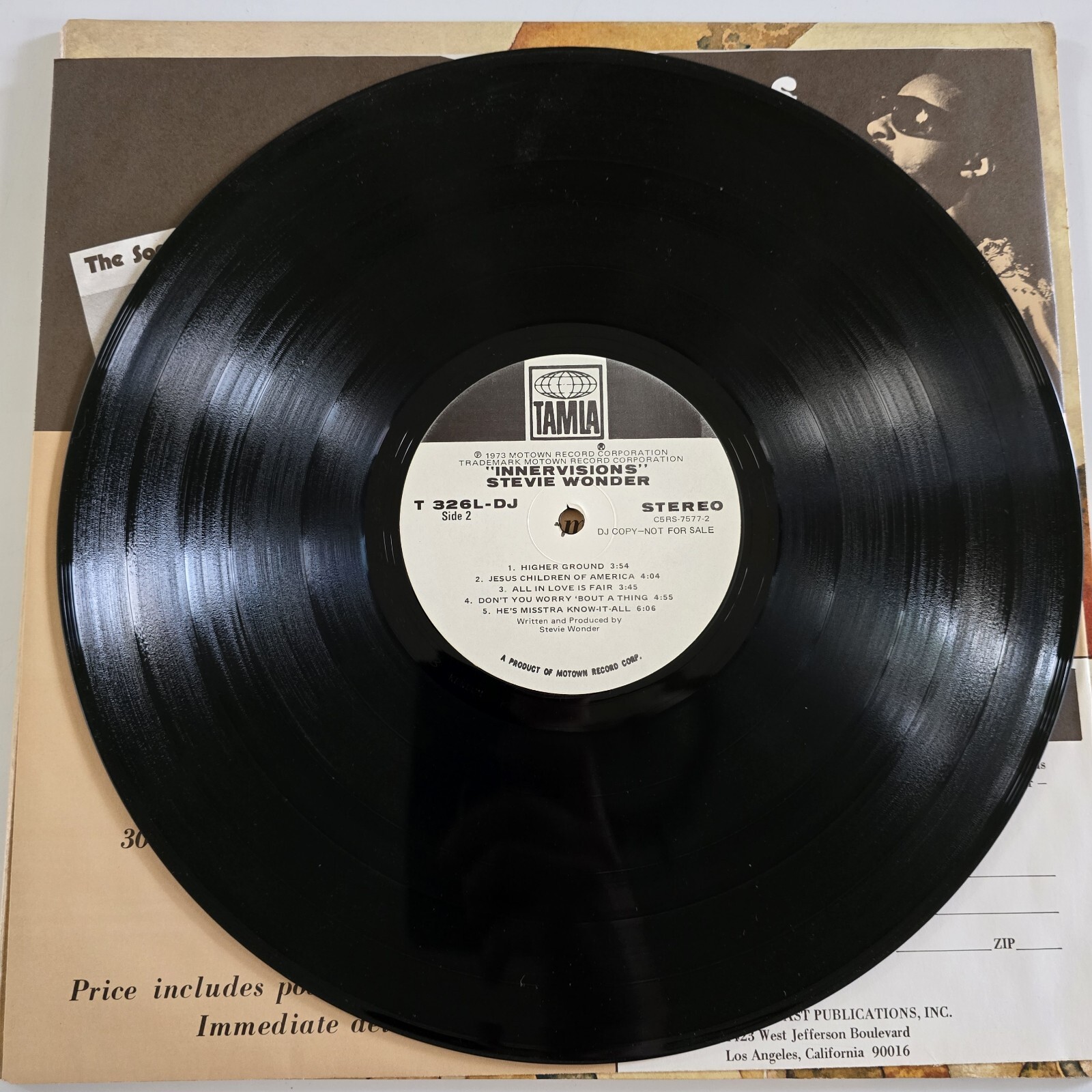 Original Stevie Wonder Innervisions Vinyl WLP Promo Tamla Records 1973