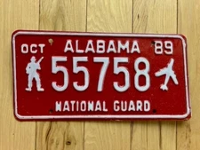 1989 Alabama National Guard License Plate