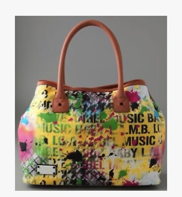 LAMB GWEN STEFANI TOTE BAG WILLIAMSFIELD ARTSY YELLOW GRAFFITI
