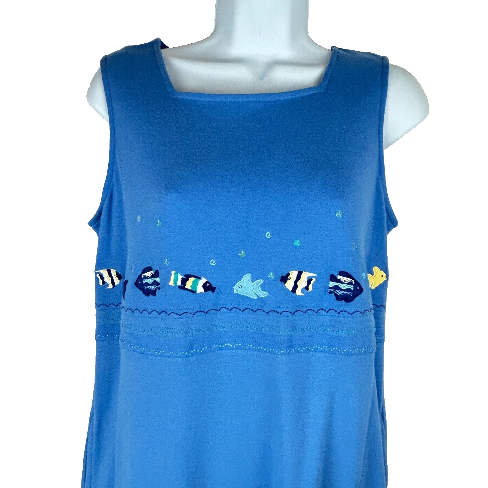 Bechamel NWT Blue Fantasy Fish Cotton Sleeveless Maxi Dress Size PS