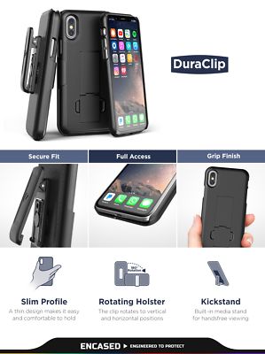 Encased IPhone X Hülle Mit Gürtelclip – Schlank, Displayschutz, Kickstand, Lebenslange Garantie
