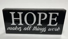 HOPE makes All Things Work Home Decor Rustic Handmade Inspirational Wood Sign