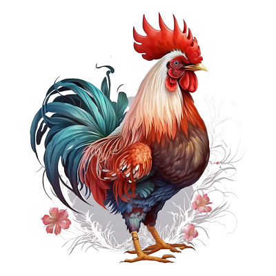 Car sticker decal rooster animal sticker 9x9 cm