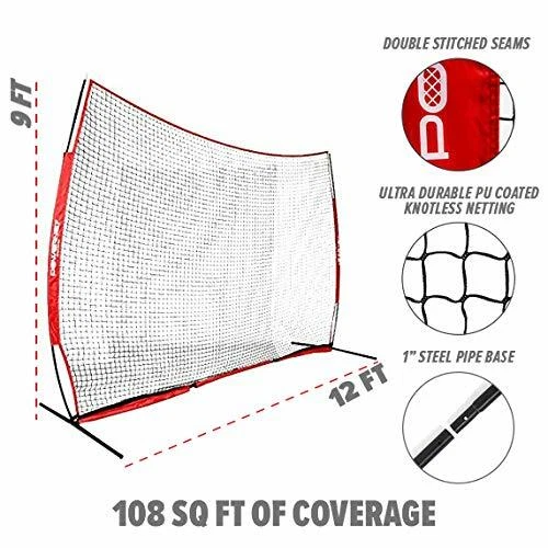 PowerNet 12x9 Ft Sports Barrier Net for Player & Property Protection (1021-RB) - Image 4 of 4