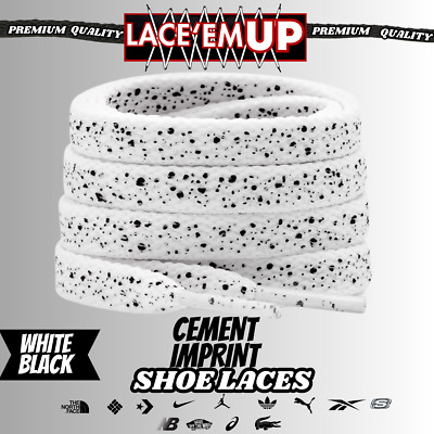 PREMIUM  Flat Shoe Laces Spotted Splatter Cement AJ3 AJ4 Sublimated