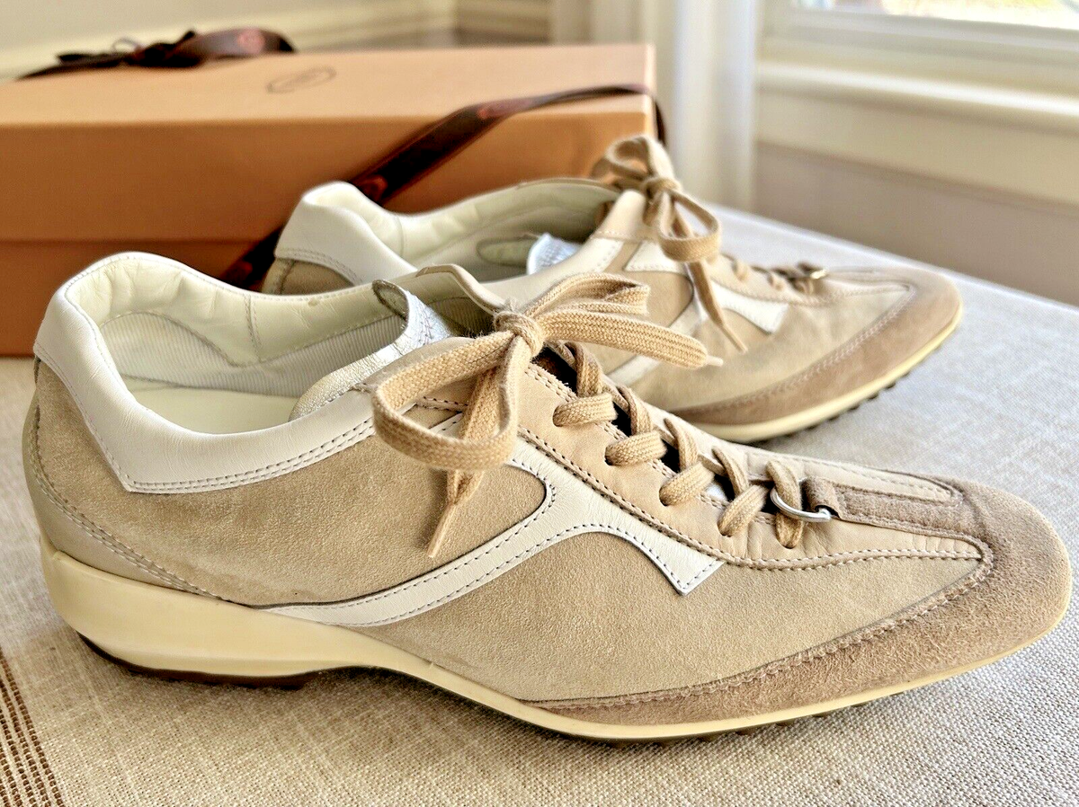 Tod's Camel Suede Trimmed Gommino Lace-up Sneakers Shoes - 39, US