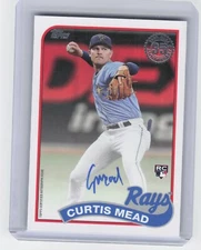 2024 Topps Series 1 Curtis Mead 89BA-CME 1989 Rookie Auto Tampa Bay Rays 