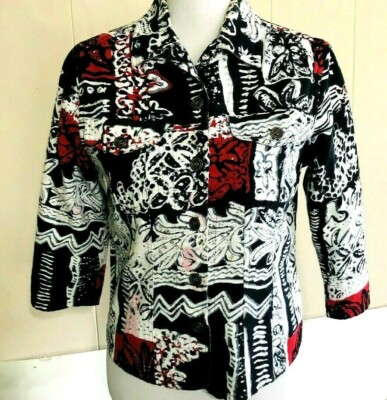 Gaudy Couture Women Size S Black White Red Pink Jacket Long Sleeves Sequins