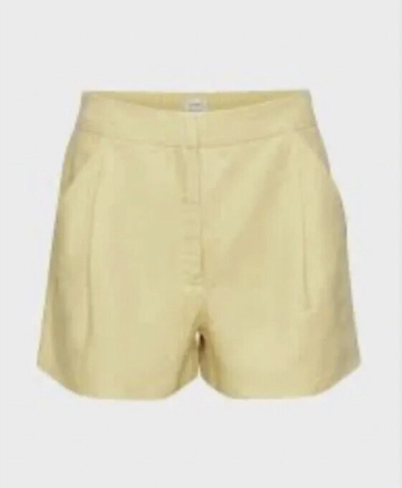 Aritzia Wilfred Women's Yellow Elastic Waist Fable Linen 3" Shorts Sz 00