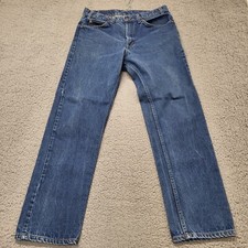VTG Levis 505 Jeans Mens 34x31 Blue Straight Orange Tab 90s Made in USA Denim