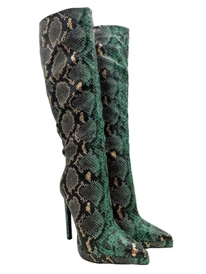 SIMMI Botas con tacón Mujeres Botas altas Talla EU 39 verde-negro-color oro - Imagen 1 de 4