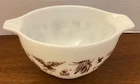 Vintage Pyrex Mixing Bowl Early American Cinderella #441 1 1/2 PT White Brown
