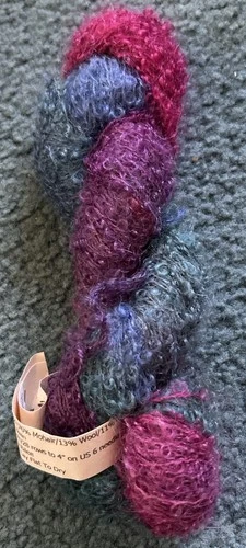 Wool In The Woods Lots O’Loops Mohair Wool Nylon 1 Hank Color Gem Jubilee  - product listing photo