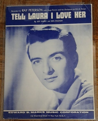 Tell Laura I Love Her Sheet Music Piano Pop Edward B. Marks Music Corporation