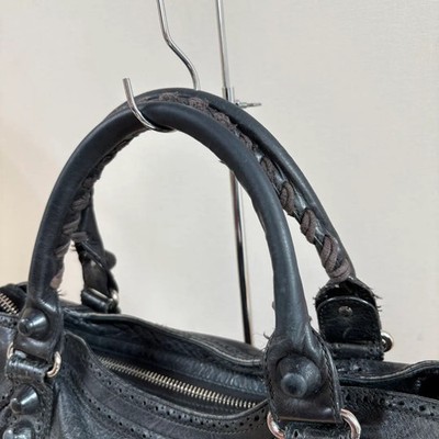 Authentic Balenciaga The Giant City Leather Black 204529 Hand Bag