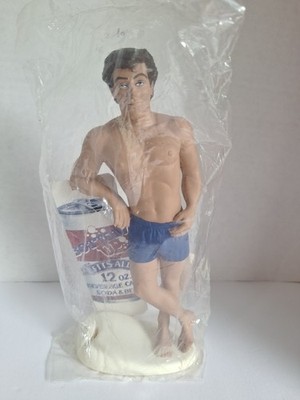 Ganz Bottoms Up Can Holder Hunk Guy Blue Swim Trunks R Demars Sealed